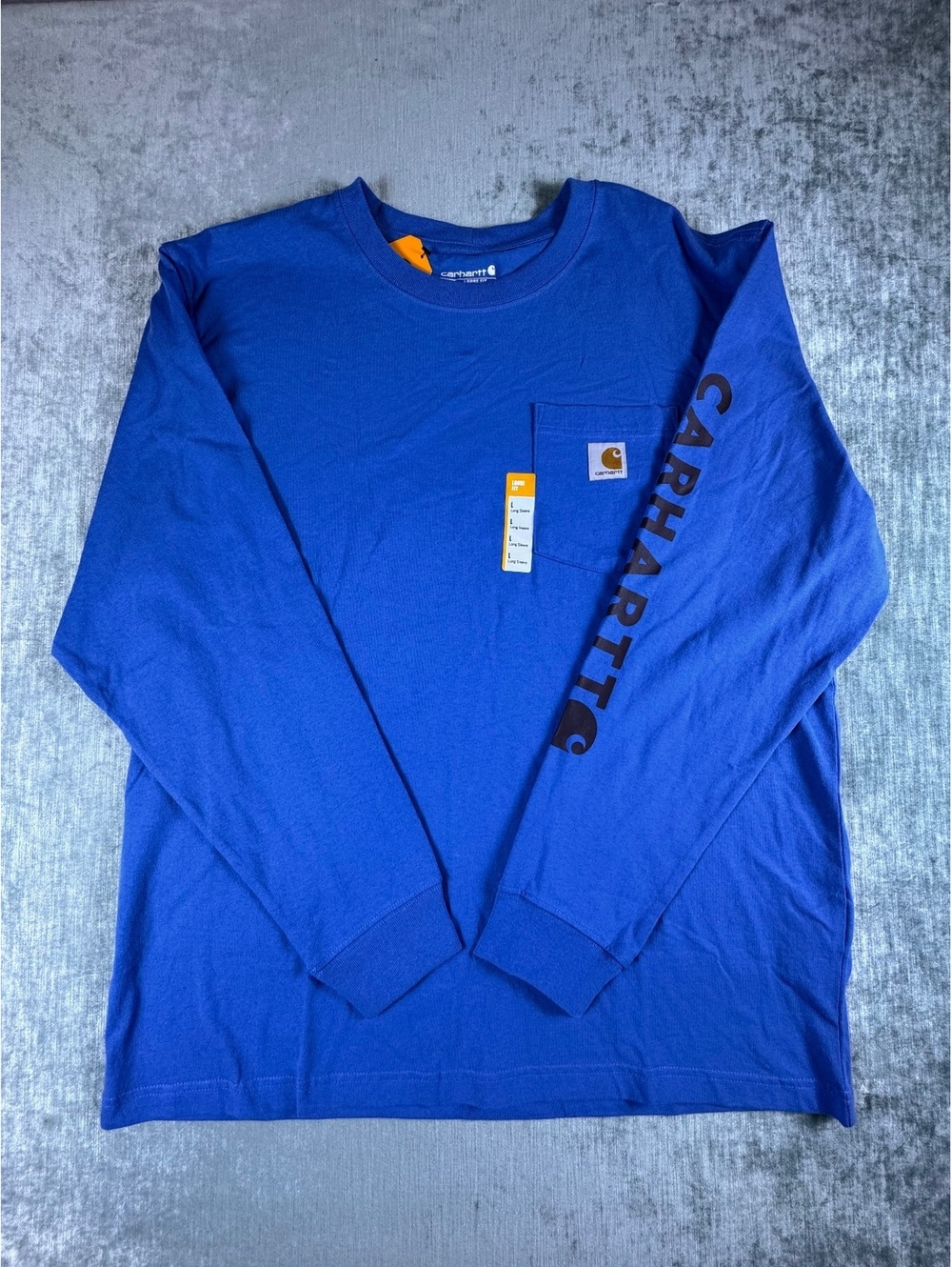 Carhartt Loose Fit Large Blue Logo Sleeve Shirt NWT